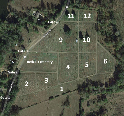 Lexington Odd Fellows Cemetery Section Map